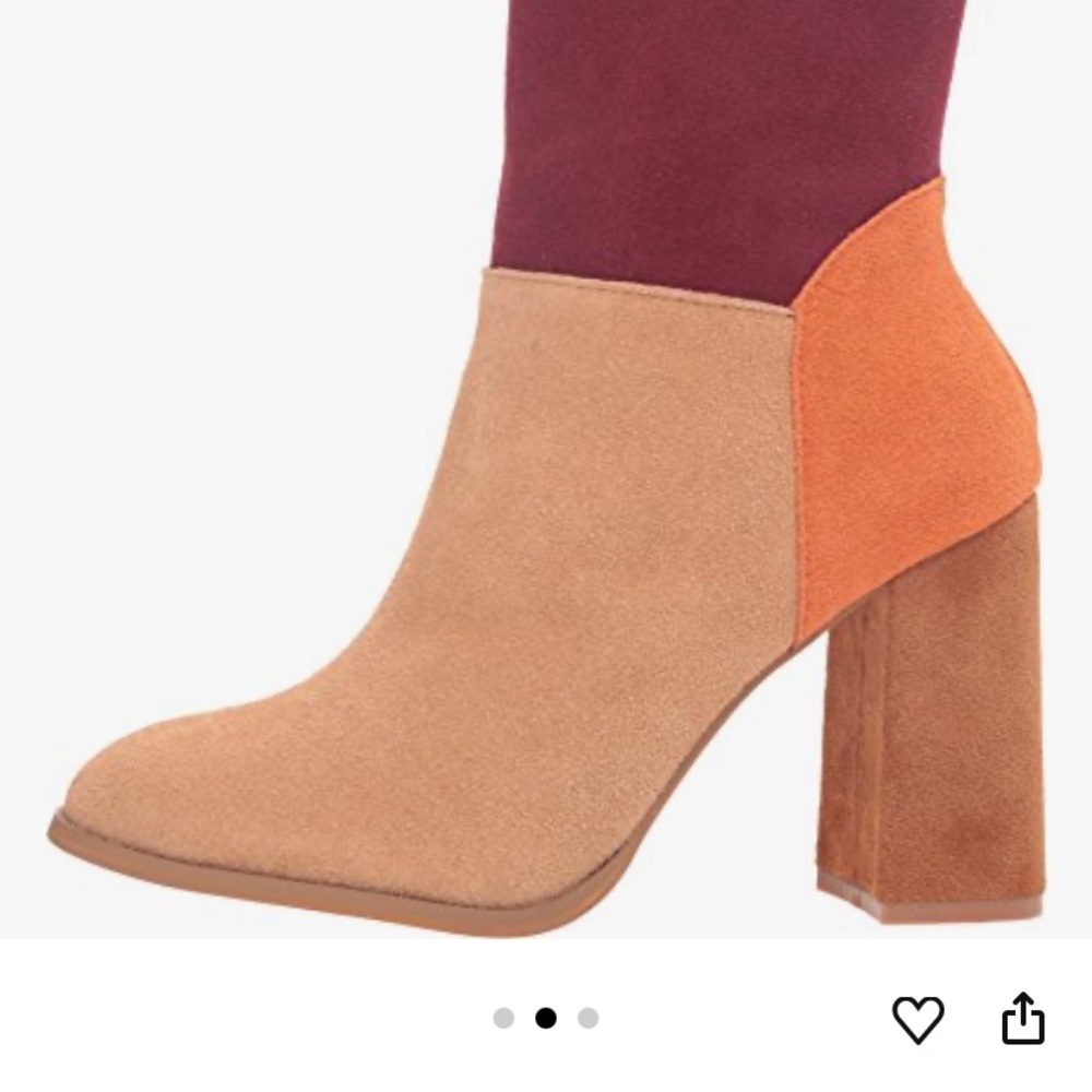 Chinese Laundry Classic Color Block Mod Mid Calf Boot, Camel Multi Suede so cool - Picture 13 of 15